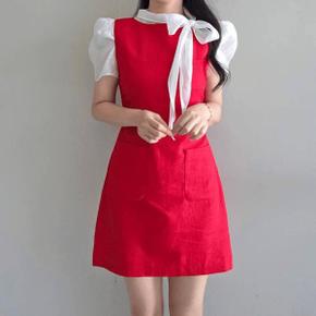 엣지 린넨 미니 포켓 A라인 여름 원피스 2color _P427835410