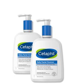 [해외직구] Cetaphil 세타필 데일리 페이셜 클렌저 로션 복합성 지성 민감성 피부용 473ml 2팩