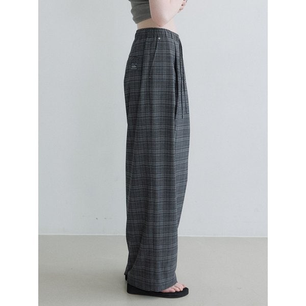 Check banding pants [KNSS06PT07]_Black