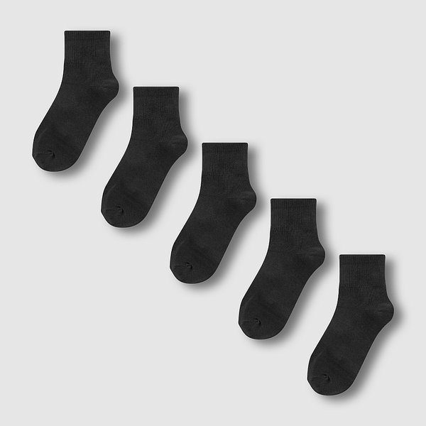 여 코튼 립 중목 양말 5족 J146903203099