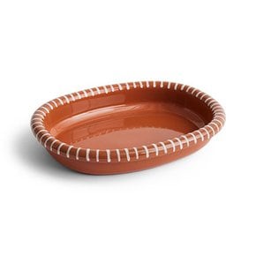 헤이 HAY Barro Oval Dish L 바로 오발 디쉬 라지 내츄럴 화이트 스트라이프