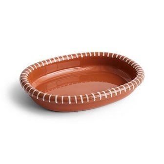 엑스투 헤이 HAY Barro Oval Dish L 바로 오발 디쉬 라지 내츄럴 화이트 스트라이프