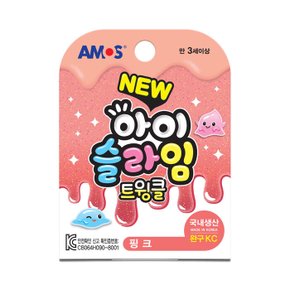 스쿨문구 아모스 트윙클 아이슬라임 핑크 70g 82x110x13mm