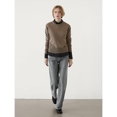 Wool blend round neck sweater 05715619706