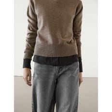 Wool blend round neck sweater 05715619706