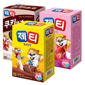 제티 3종 총 60T(초코20T+쿠키앤초코20T+딸기20T)
