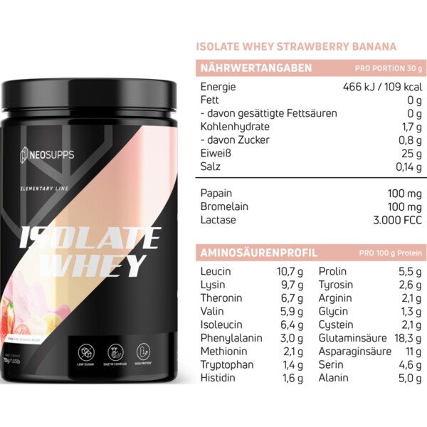 네오서프스 Neosupps 유청 단백질 파우더 딸기-바나나맛 750g