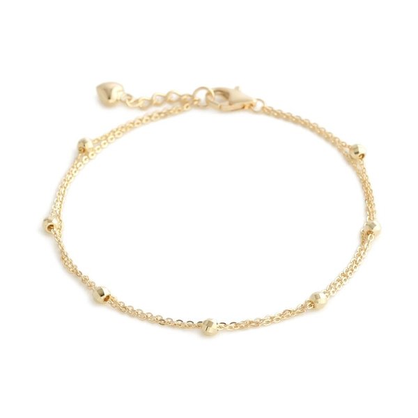 [비앤비골드] 14K 컷팅볼 레이어드 모줄 체인 팔찌 PNB5235