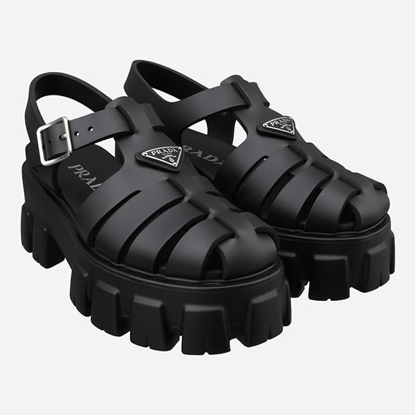 [시흥점] [프라다]6S 1X853M 3LKK F0002 여성 로고 폼 러버 샌들 블랙