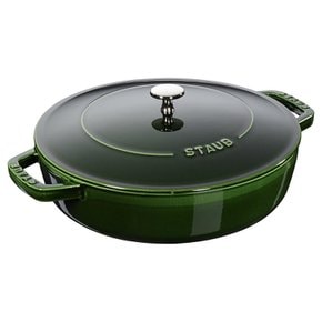 staub [ 24 cm ] IH Braiser 40511-479 스토우브 블레이저 소테판 바질 그린 양손 주물 홀로우