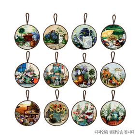 (별별창고)G 플라워 타일 도자기 냄비받침 뚝배기