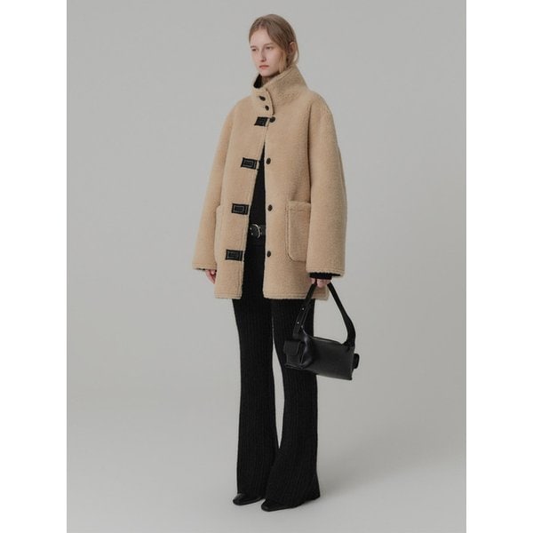 리암 리버시블 시어링 코트_블랙 / LIAM REVERSIBLE SHEARLING COAT_BLACK