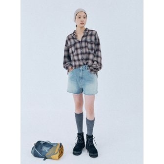 모노크롬 sepia check shirt (blue)