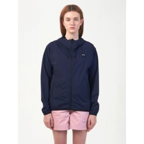 SIGNATURE WOVEN STRETCH HOODED JACKET-NAVY