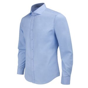 레디핏 와이드카라 스판 슬림핏 블루 와이셔츠_RFBA1001_BL
