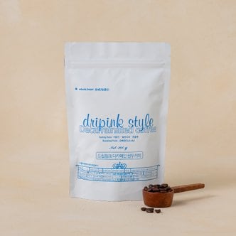 드립핑크 향이 살아있는 디카페인 원두커피 200g(커피콩홀빈)