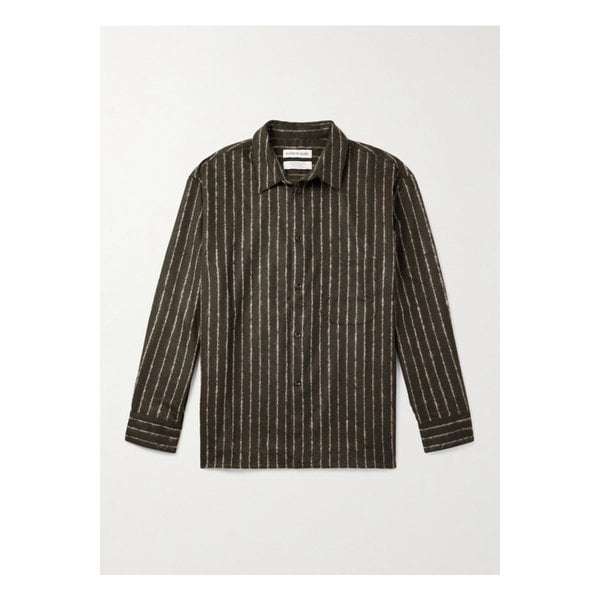 어 카인드 오브 가이즈 구스토 스트라이프 버진 울 혼방 셔츠 그린 46376663162898300
