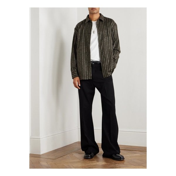 어 카인드 오브 가이즈 구스토 스트라이프 버진 울 혼방 셔츠 그린 46376663162898300