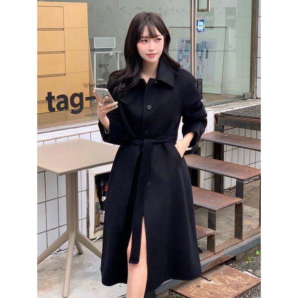 핸드메이드 벨티드 울 맥 코트_4colors