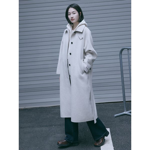 핸드메이드 벨티드 울 맥 코트_4colors