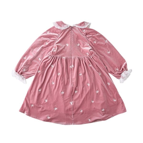 [여주점] 룰라비  -  플라워자수벨벳원피스  74C2240005