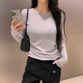 로비엘 스판 라운드 긴팔티셔츠