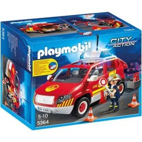 영국 플레이모빌 자동차 Playmobil City Action Fire Brigade car with Lights 1744433