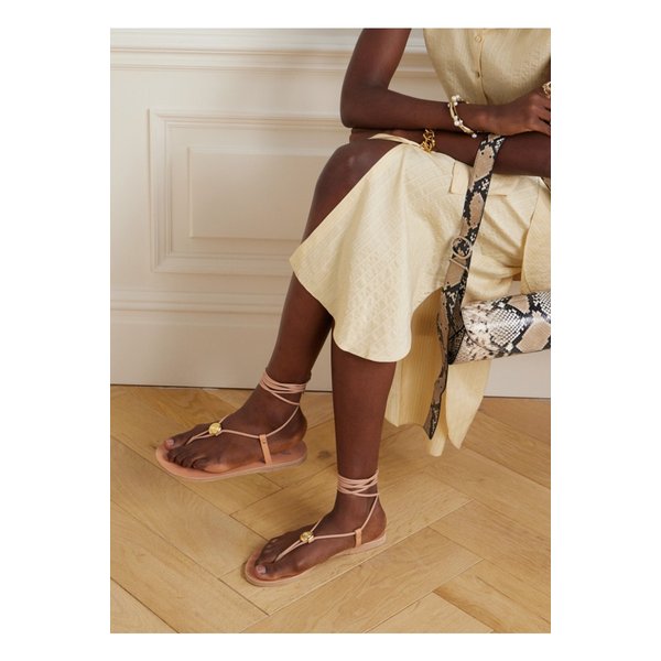 페르세포네 장식 가죽 샌들 베이지 1647597333898734