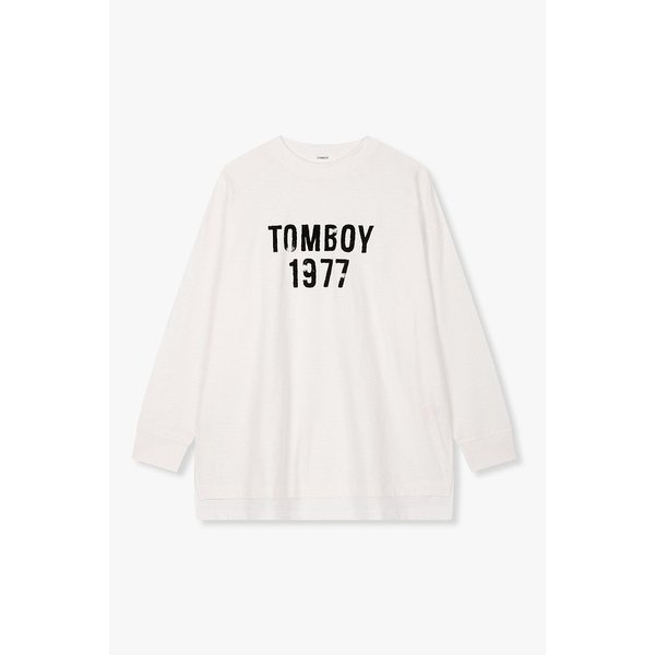 레터링 프린트 슬럽 티셔츠 9176122974001