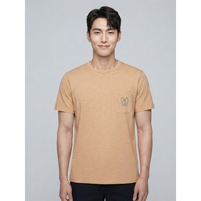 [보스트로]오렌지 자수 포인트 티셔츠-M2IA2211016B