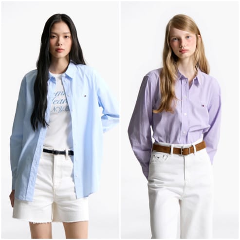 타미진스 여성 마이크로 깅엄 체크 셔츠 T32F6WSH02TWT1 TOMMY JEANS