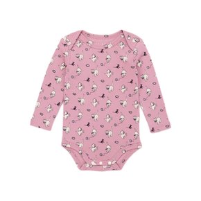 키즈 캣마우스 패턴 롱슬리브 랩 온지 바디슈트 앤틱로즈 B3132W25 0A1