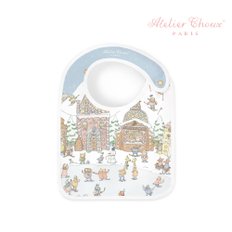  아뜰리에 슈 프랑스산 Organic 양면 베이비 턱받이 Winter Wonderland