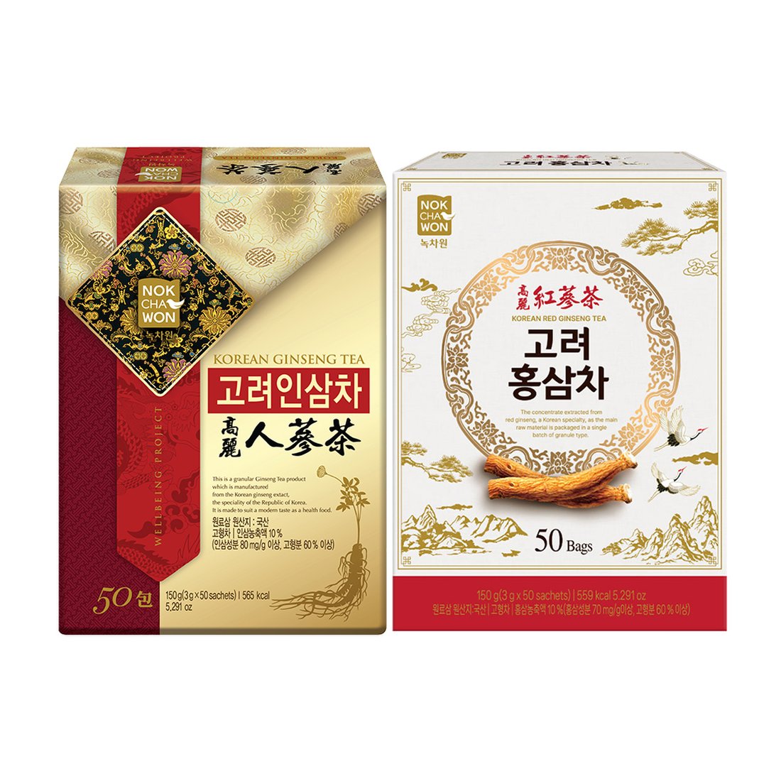 [녹차원] 고려인삼차 50포+고려홍삼차 50포+쇼핑백, 신세계적 쇼핑포털 SSG.COM