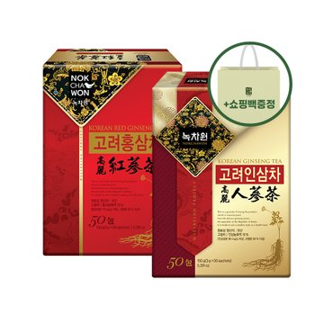 녹차원 진한 어르신맛 고려인삼차&홍삼차 100포 세트 (고려홍삼차50포+고려인삼차50포+쇼핑백)