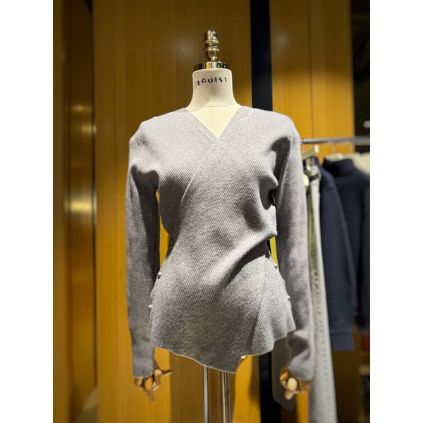 [시흥점] 여성 브이넥 랩형 니트 탑  (ES1JK209)