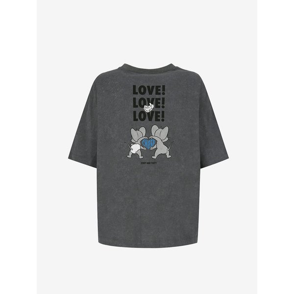 톰앤제리 피그먼트 오버사이즈 티셔츠_YC5STWH