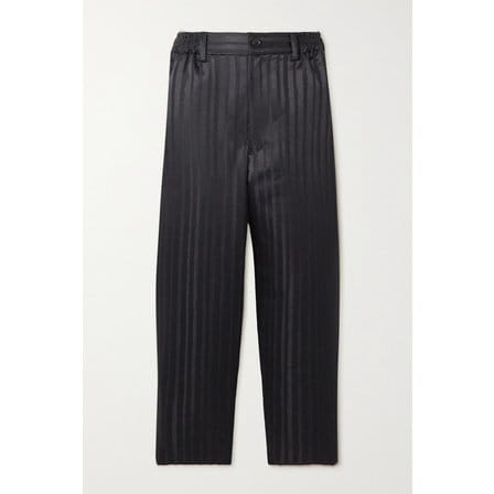 꼼데가르송 Pinstriped Satin Tapered Pants 블랙