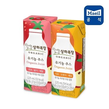 매일우유 매일 상하목장 유기농 혼합 사과블루베리케일 주스 125ml 24팩+사과오렌지케일 주스 125ml 24팩