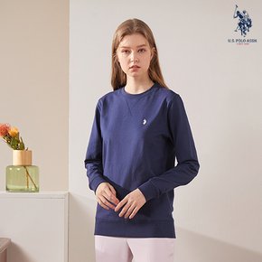 [U.S. POLO ASSN.] SS 여성 화이트라벨 코튼 맨투맨_NAVY