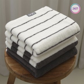 스트라이프 호텔수건 그레이 모달 코마사 세면타올 180g 탄소발자국을 줄이는 지구를 생각하는 타월