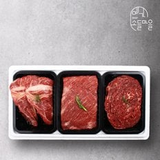 [냉장][예가소들마을] 한우 1등급 구이정육혼합세트 1호 1.2kg (꽃등심+국거리+불고기/각 400g)