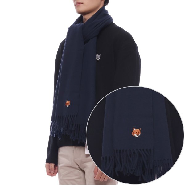 [부산점] 25FW 남성 폭스헤드 패치 울 머플러 (PM06201WB0044 0413 M 25F)