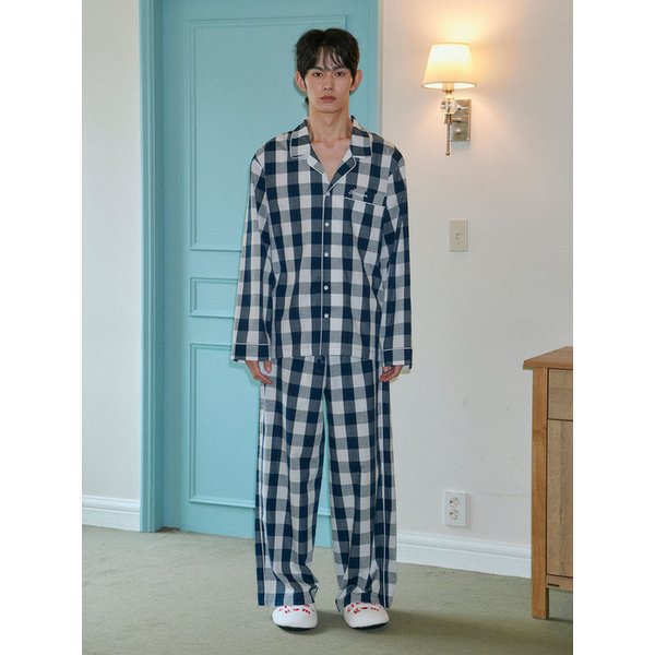 Midnight logo gingham pajama set