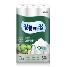 잘풀리는집 브리즈 그린애플 3겹 화장지 25m x 30롤 x 1팩