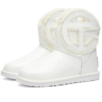 UGG 우먼 UGG 어그 x TELFAR 미니 크링클 부츠 신발 - 화이트 1155790-WHT