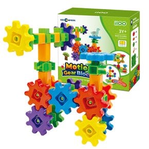 i100 아이백 움직이는 기어블럭 빌딩 60pcs 와플 십자 사각 블럭 STEM 어린이집 교구 공구놀이