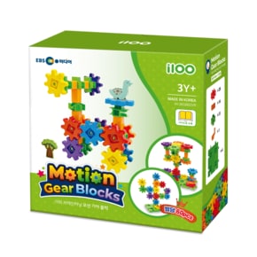 i100 아이백 움직이는 기어블럭 빌딩 60pcs 와플 십자 사각 블럭 STEM 어린이집 교구 공구놀이