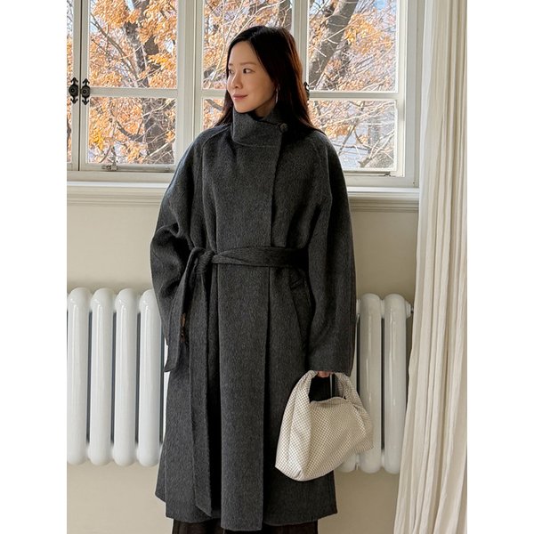 TVF WOOL100 LONG HAIR HIGH NECK COAT [HAND MADE]_2COLORS