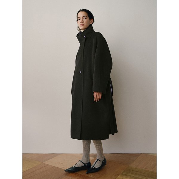 TVF WOOL100 LONG HAIR HIGH NECK COAT [HAND MADE]_2COLORS